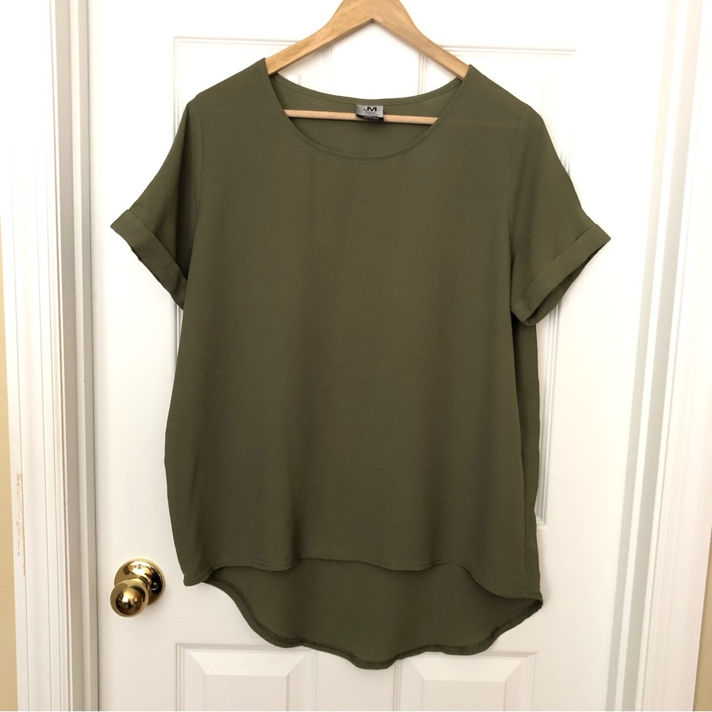Jonathan Martin Collection Short Sleeve Blouse Sz L